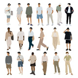 Flat Vector Men in Street Style