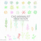 Minimalist Vegetation Autocad Block