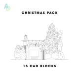 Christmas Pack: 15 Festive CAD Blocks in Plan and Elevation