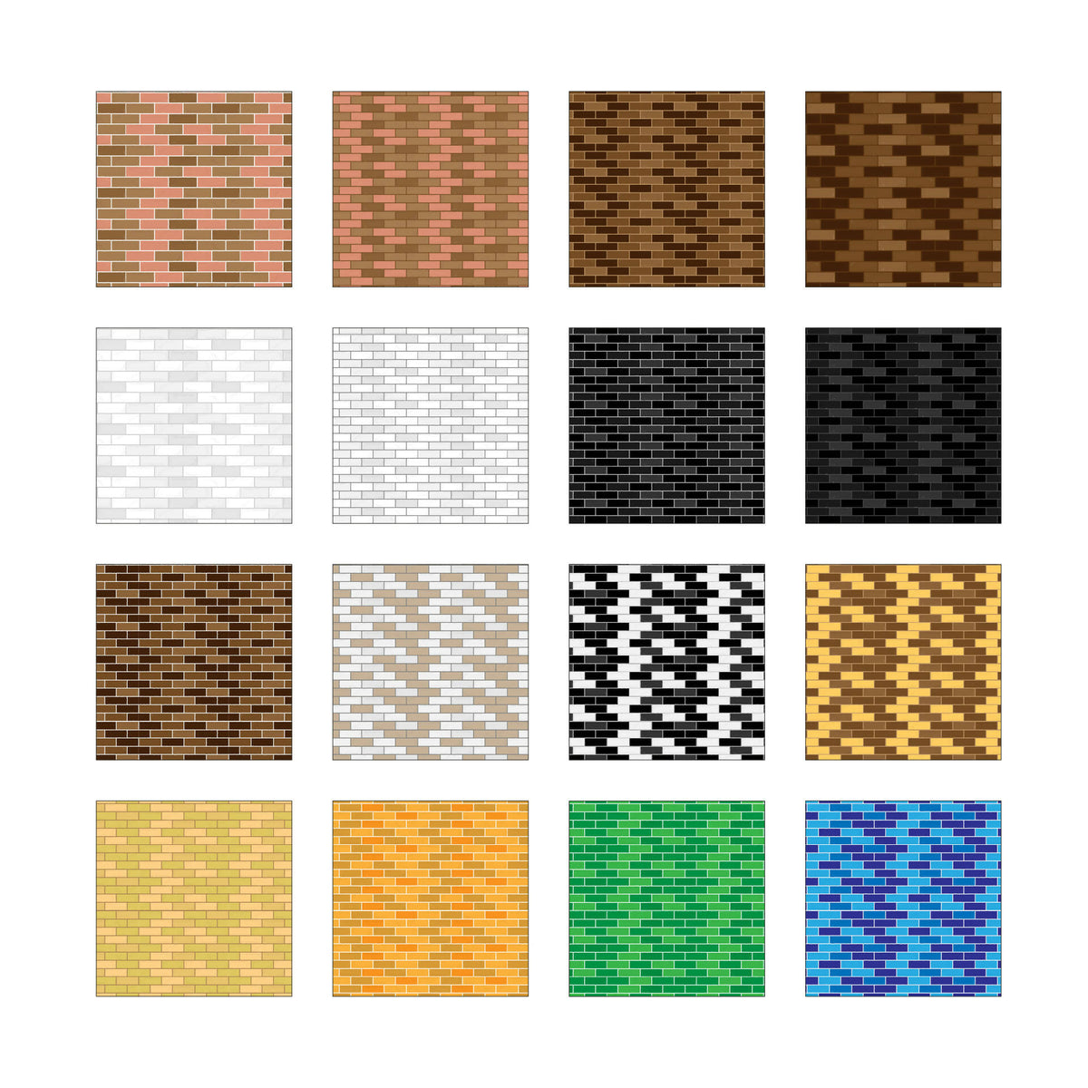 Swatch Brickwork Colours Patterns — texture pack for architectural rendering, preview 1 of 3