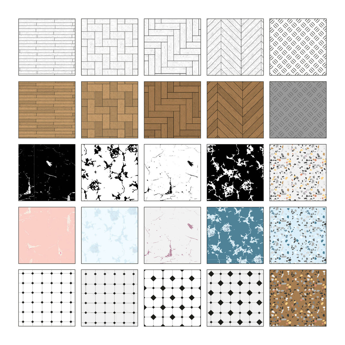 Swatch Flooring Patterns — texture pack for architectural rendering, preview 1 of 5