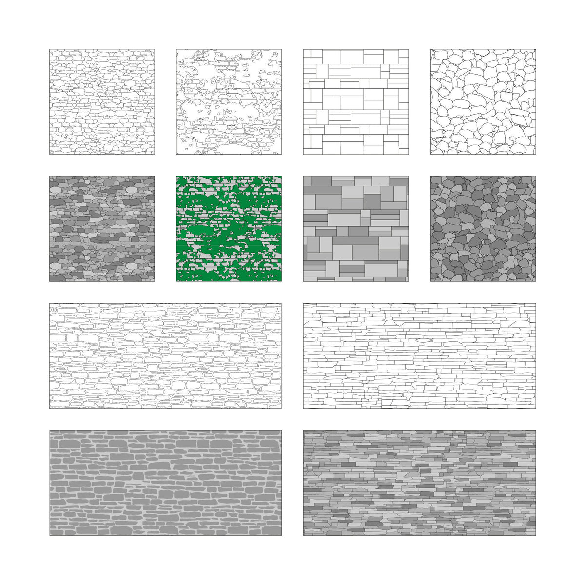 Swatch Stone Patterns — texture pack for architectural rendering, preview 1 of 5