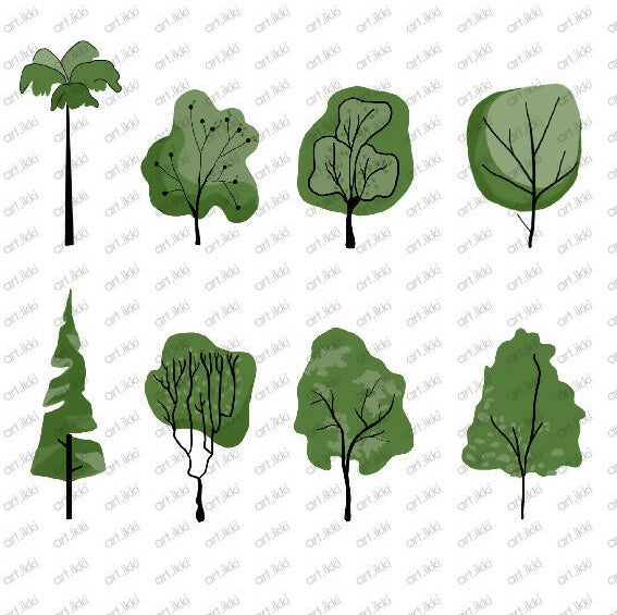 Tree Cutout Set — brush set for architectural drawings, preview 2 of 5
