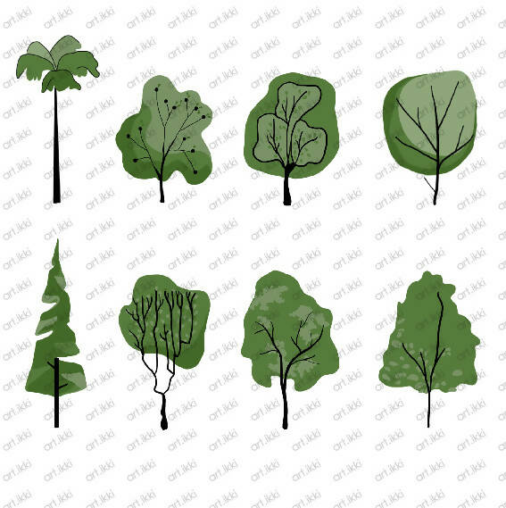 Tree Cutout Set — brush set for architectural drawings, preview 2 of 5