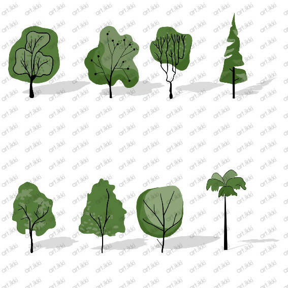 Tree Cutout Set — brush set for architectural drawings, preview 3 of 5