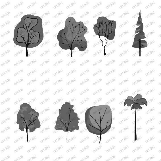 Tree Cutout Set — brush set for architectural drawings, preview 4 of 5