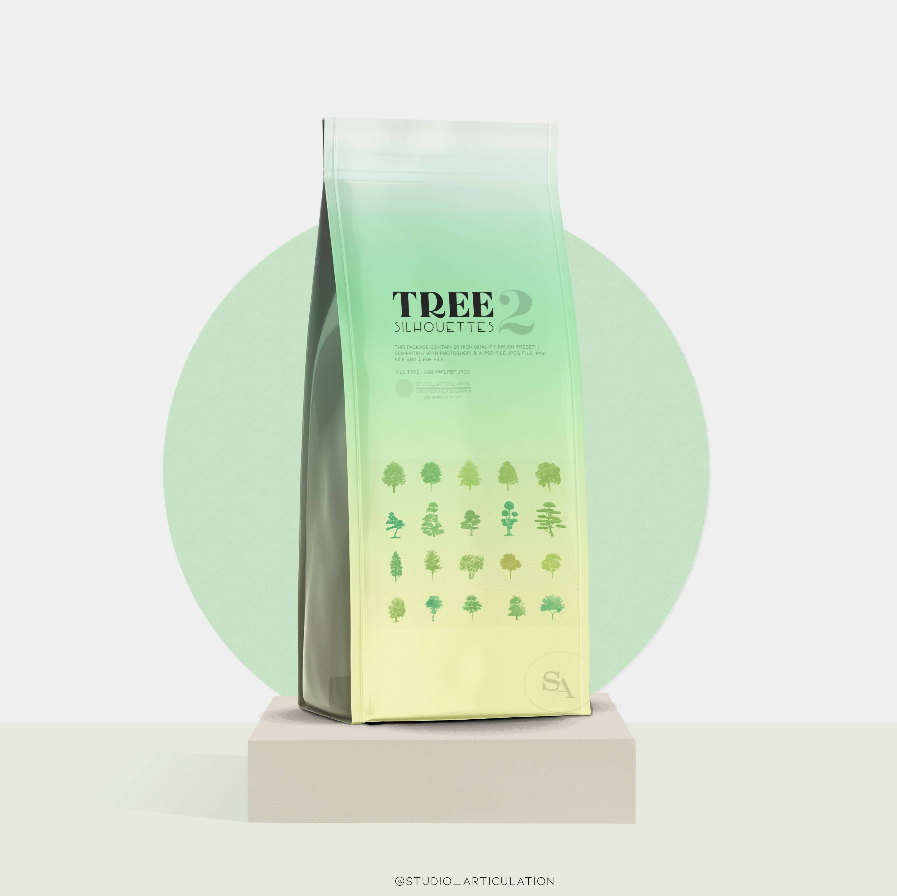 Tree Silhouette 2 — brush set for architectural drawings, preview 1 of 2