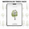 Watercolor Vector Trees Pack