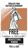 Indian x African Hand Sketched Human Figures