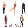 Vector + CAD 5 Human Scales in Corona Virus Time — cutout pack for architectural visualisation, preview 1 of 2