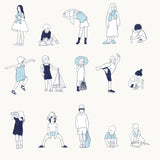 Vector Kids Set in Line Art Style (15 Children Figures)
