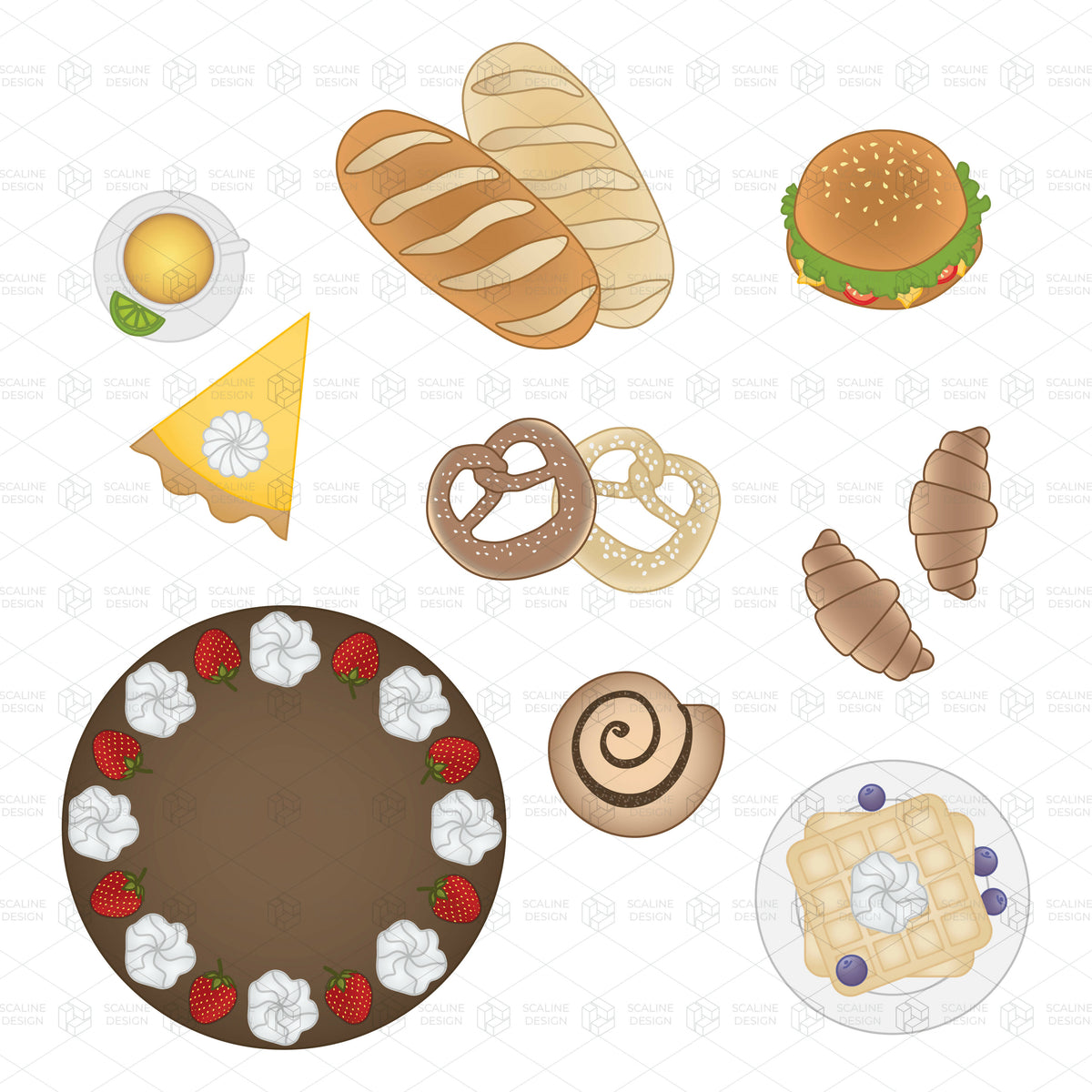 Vector & PNG Kitchen and Food Illustration — cutout pack for architectural visualisation, preview 2 of 6