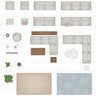 Vector & PNG Living Room Top View Furniture — cutout pack for architectural visualisation, preview 1 of 3