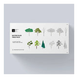 Watercolor Tree PNG Pack (6 Color and 6 Black and White Trees)