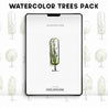 Watercolor Vector Trees Pack