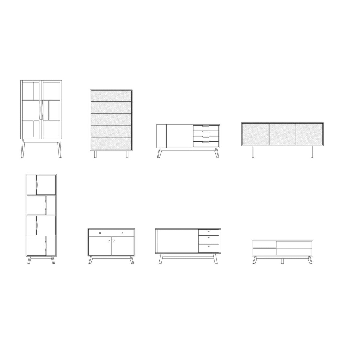 Wooden Furniture Set — CAD block set for architectural drawings